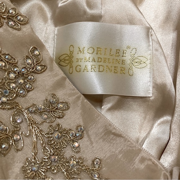 Champagne Sequined Gown Morilee By Madeline Gardner - Size 2 - Picture 8 of 16